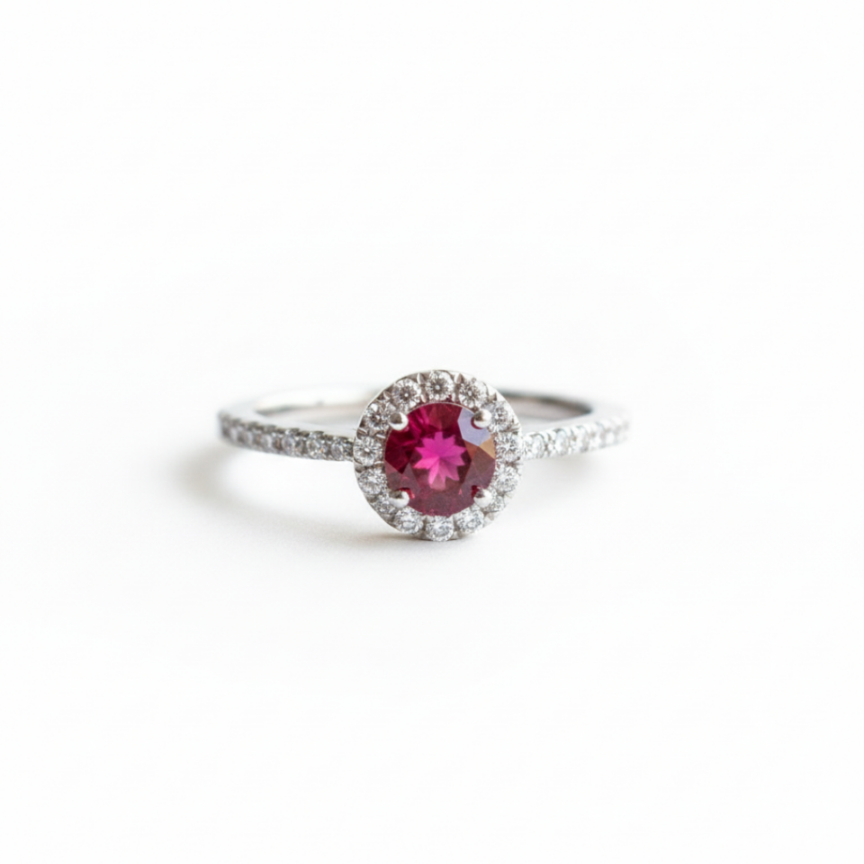 Ruby Ring in White Gold