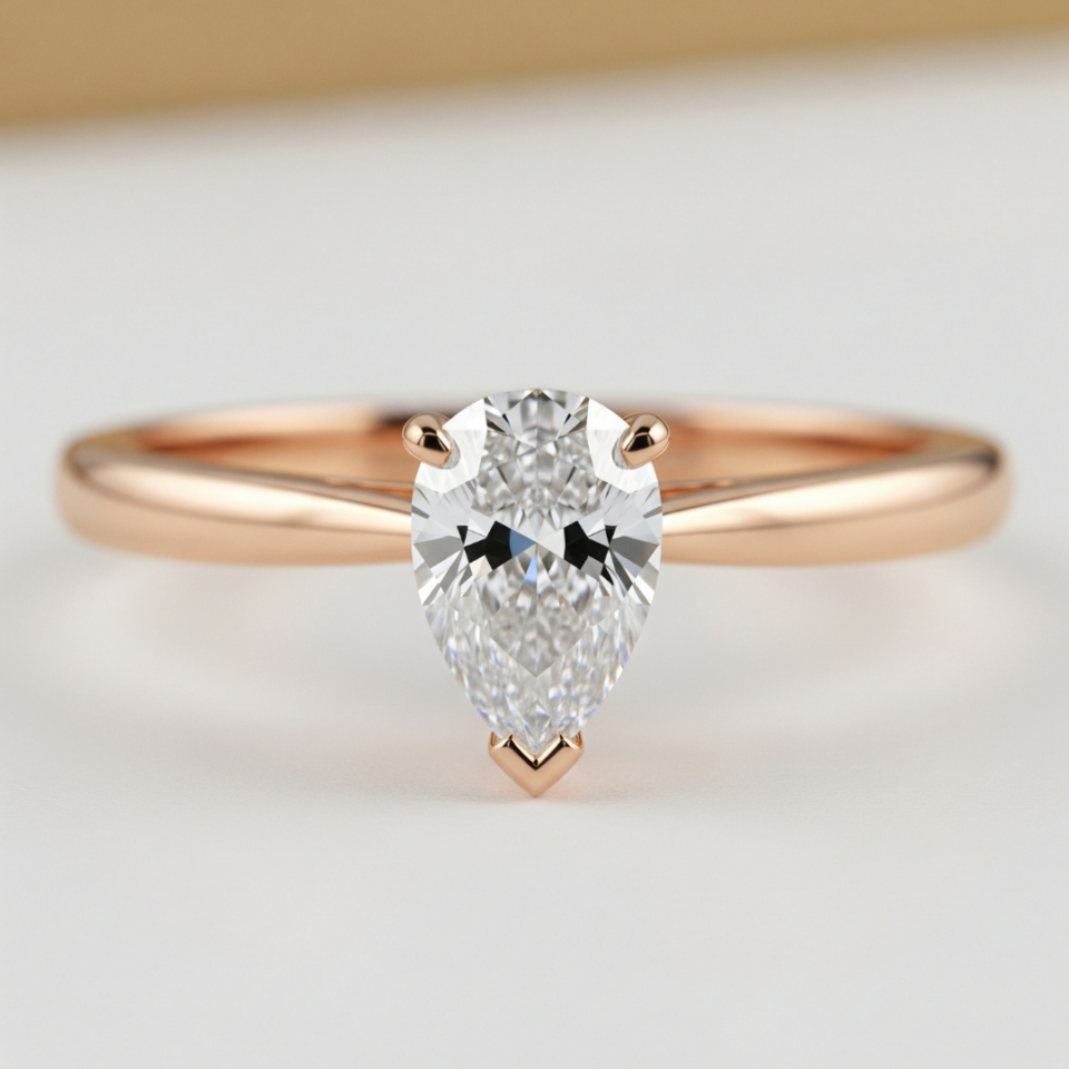 Pearshape Diamond Ring Solitaire