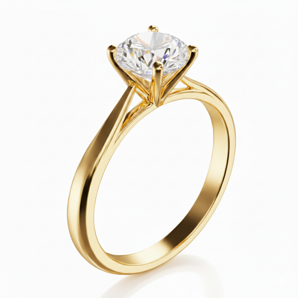 solitaire yellow ring