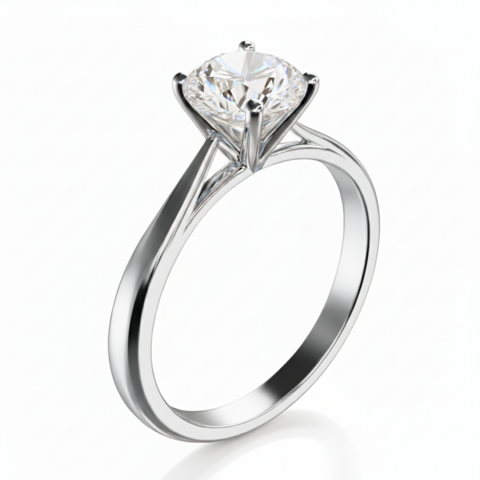 White gold prong setting