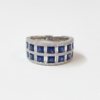 Sapphire 18k White Gold Double-Row Diamond Eternity Band